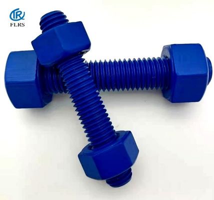 Αγορά Ντυμένο Polytetrafluoroethylene διπλό τελειωμένο περασμένο κλωστή μπουλόνι μπουλονιών PTFE στηριγμάτων χάλυβα με τα καρύδια online manufacture