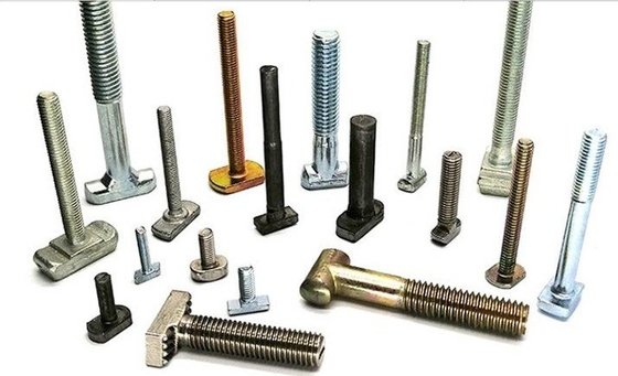 Μη τυποποιημένα σιδερένια T-bolts με διαφορετικά υλικά, μεγέθη και επικάλυψη όπως απαιτούν οι πελάτες