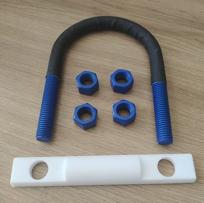 M6, M8, M10, M12, M14, M16 ΠΤΦΕ επικάλυψη U-bolt με Polyshrink, 4 καρφιά και ημιστρόγγυλο i-rod